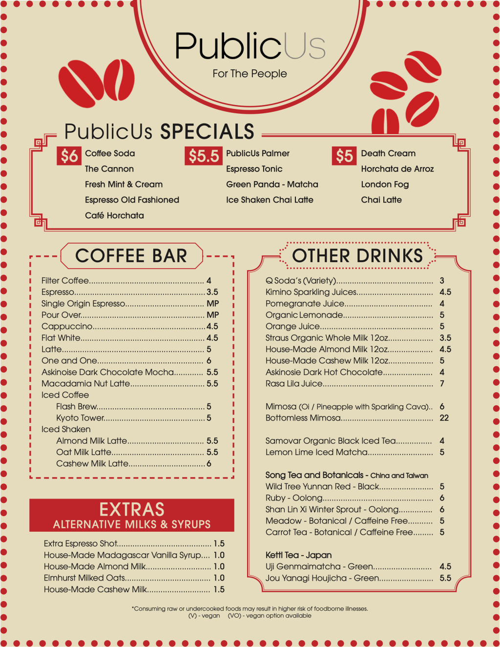 Menu Redesign Mockup